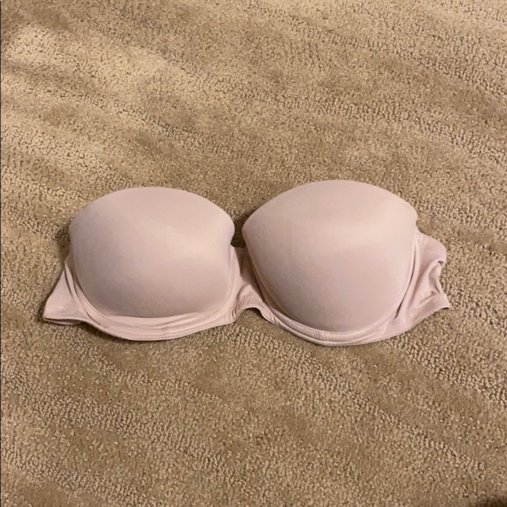 PINK - nude strapless push up bra